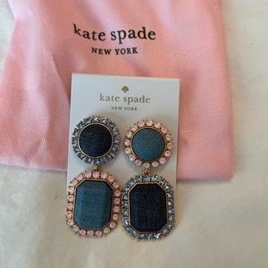 Kate Spade New York ♠️denim and crystals earrings